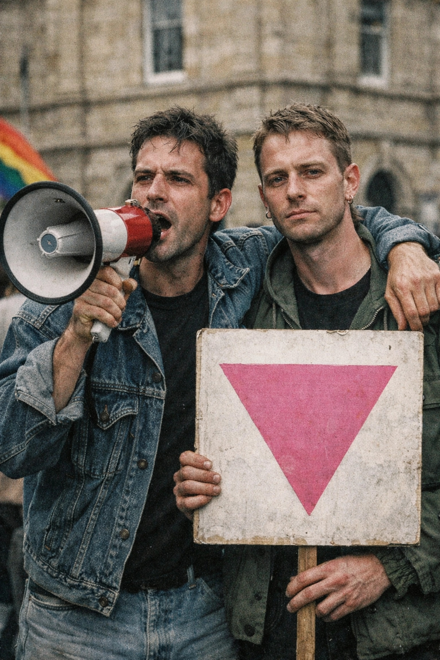 Gay activists protest for decriminalization in 1990s Hobart, showcasing the struggle behind gay love stories.