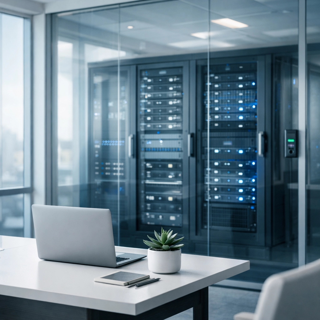 Secure bookkeeping infrastructure with modern office showing WISP compliance data protection systems-WISP Compliance for Small Businesses