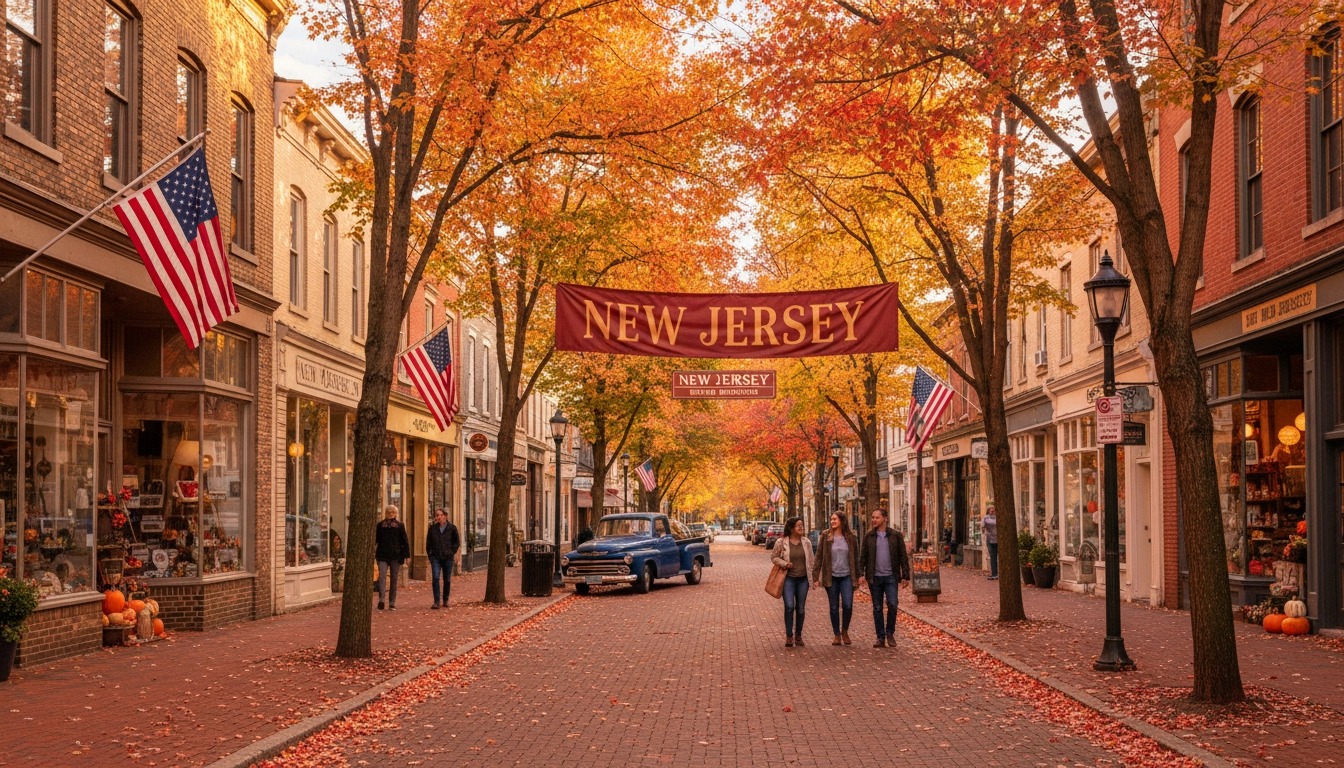 A picturesque main street in a South Jersey town during autumn, representing the local housing market context. A picturesque main street in a South Jersey town during autumn, representing the local housing market context.