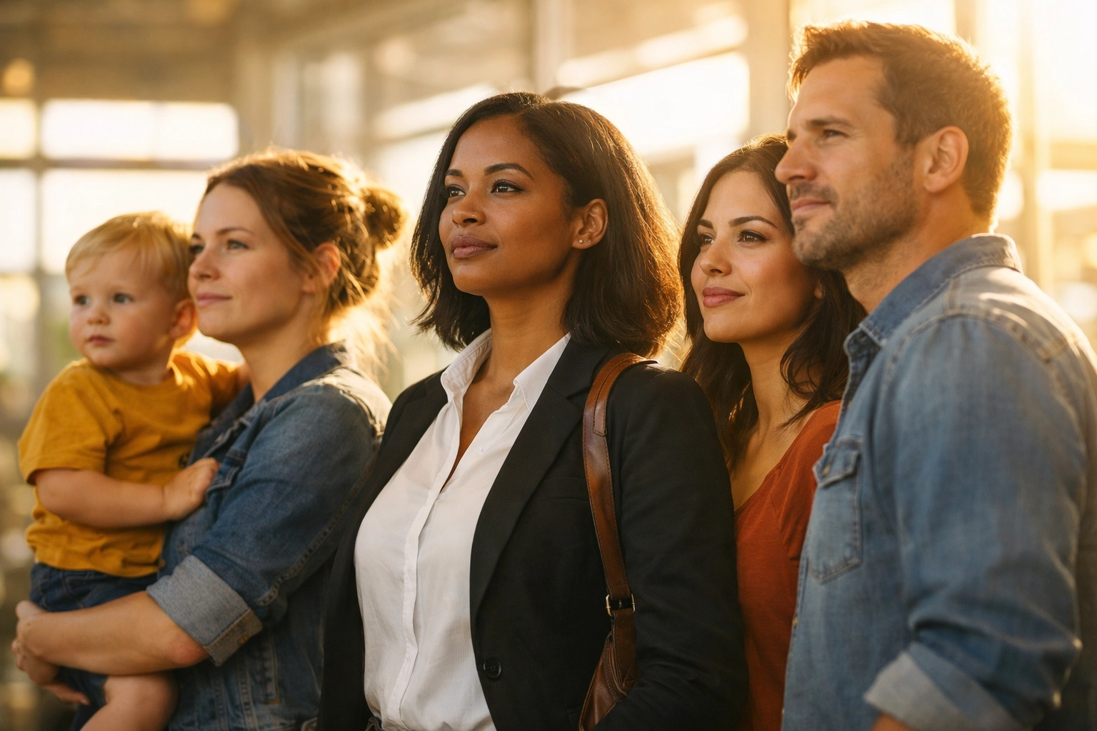 Diverse families including young parents and couples considering affordable life insurance options