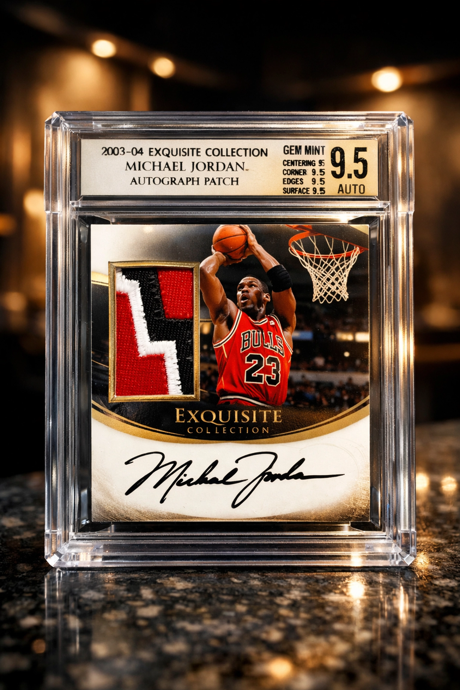 Rare signed basketball card in a professional grade slab for sports memorabilia auction bidding.