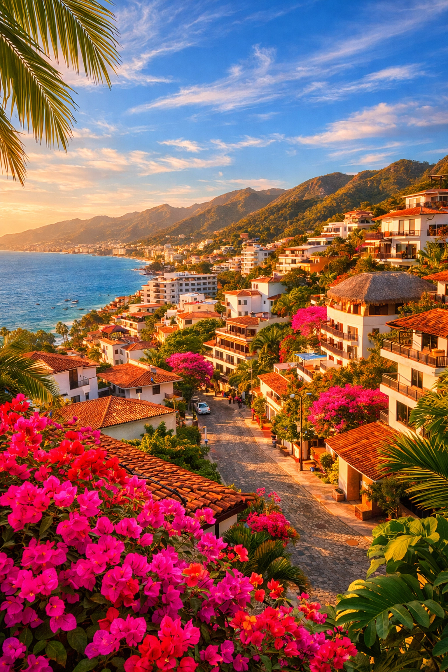 Amapas hillside neighborhood with ocean views in Puerto Vallarta