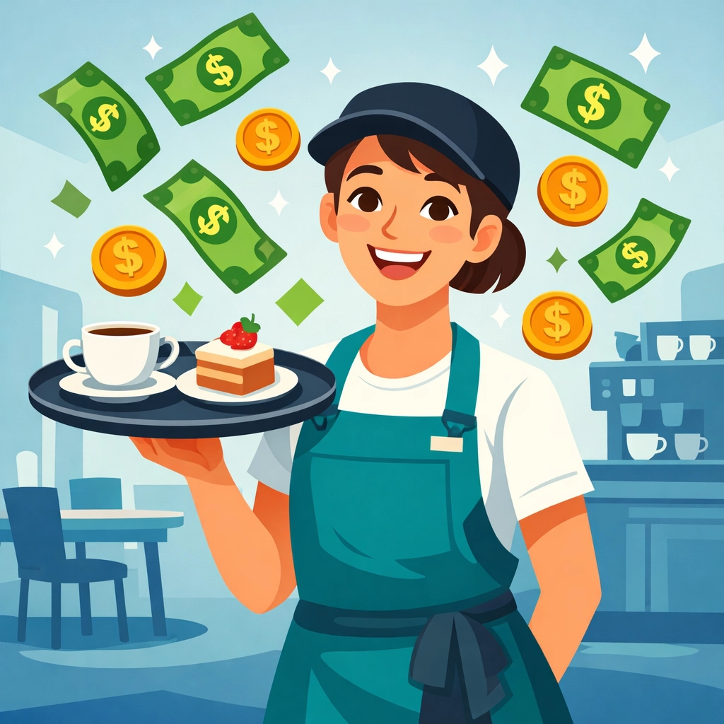 Restaurant server with tip income representing the new 2026 tips deduction for maximizing tax refunds