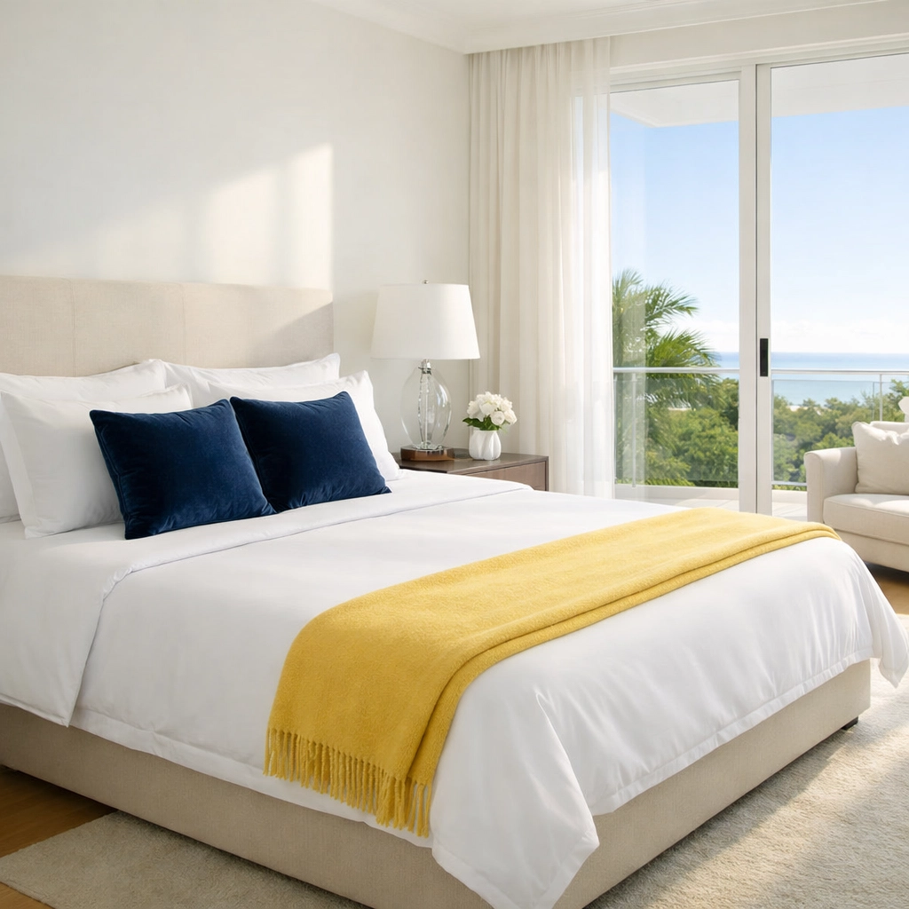 Spotless luxury master suite in Dover, MA, illustrating the benefits of recurring residential cleaning Massachusetts.