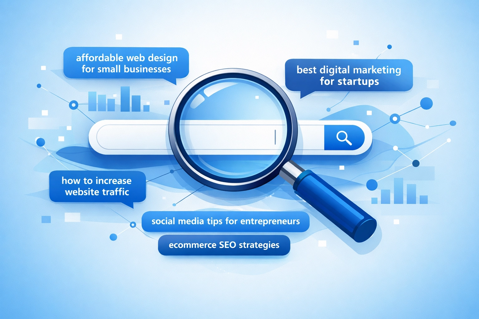 Long-tail keyword research visualization showing targeted search phrases for digital marketing SEO