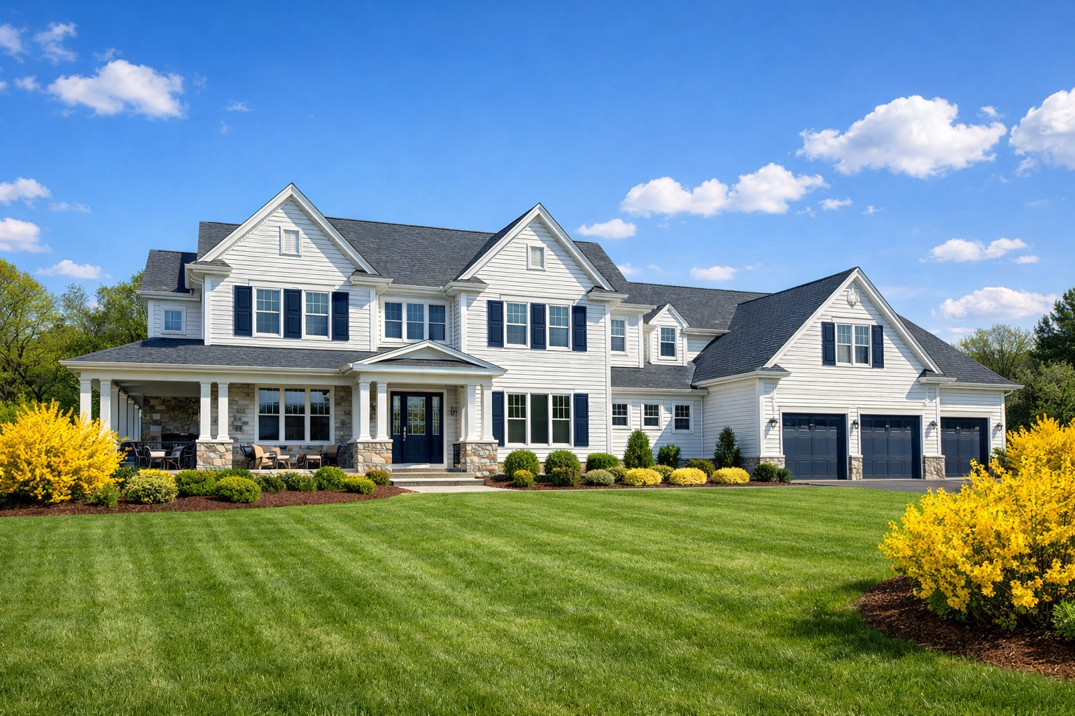 Beautiful MetroWest home exterior representing local bi-weekly house cleaning services in Littleton.