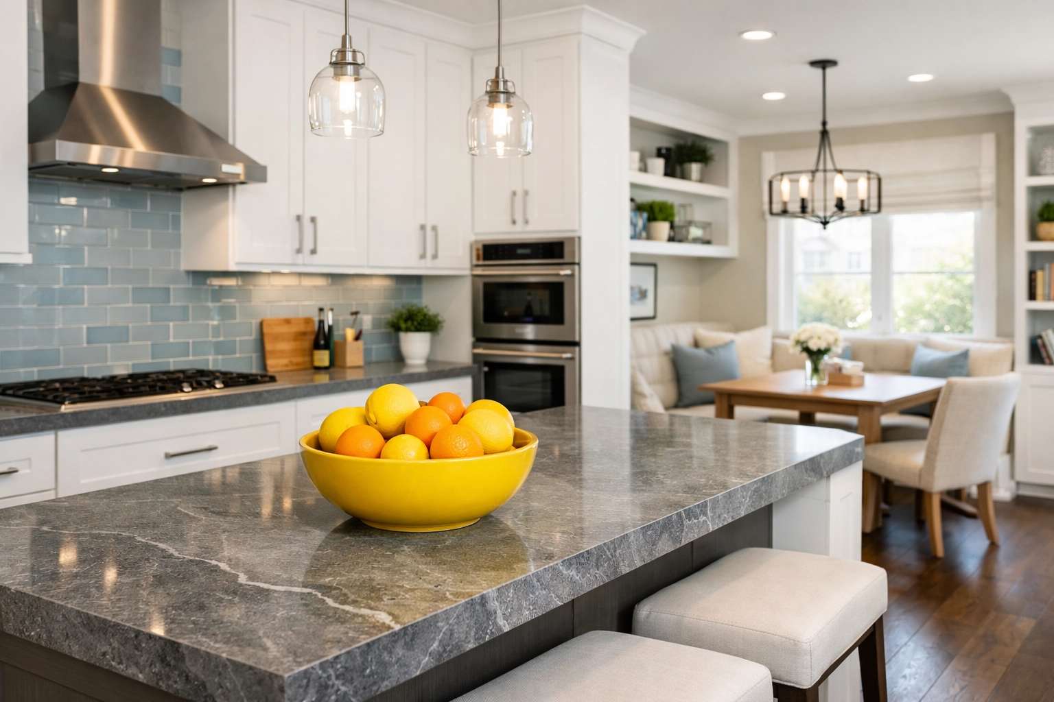 A bright, organized kitchen reflecting the balance of a bi weekly house cleaning schedule.