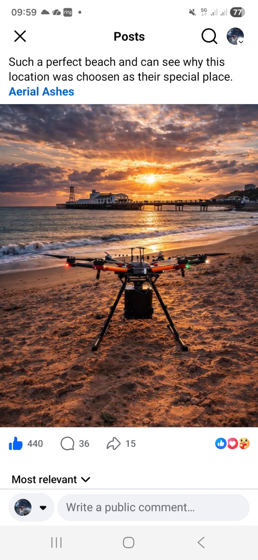 Professional Drone for Ash Scattering Ceremony
