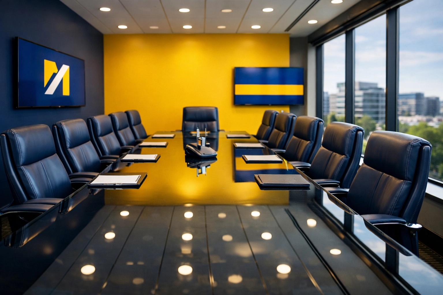 Polished executive conference room in Marlborough showcasing elite office cleaning Marlborough for local businesses.