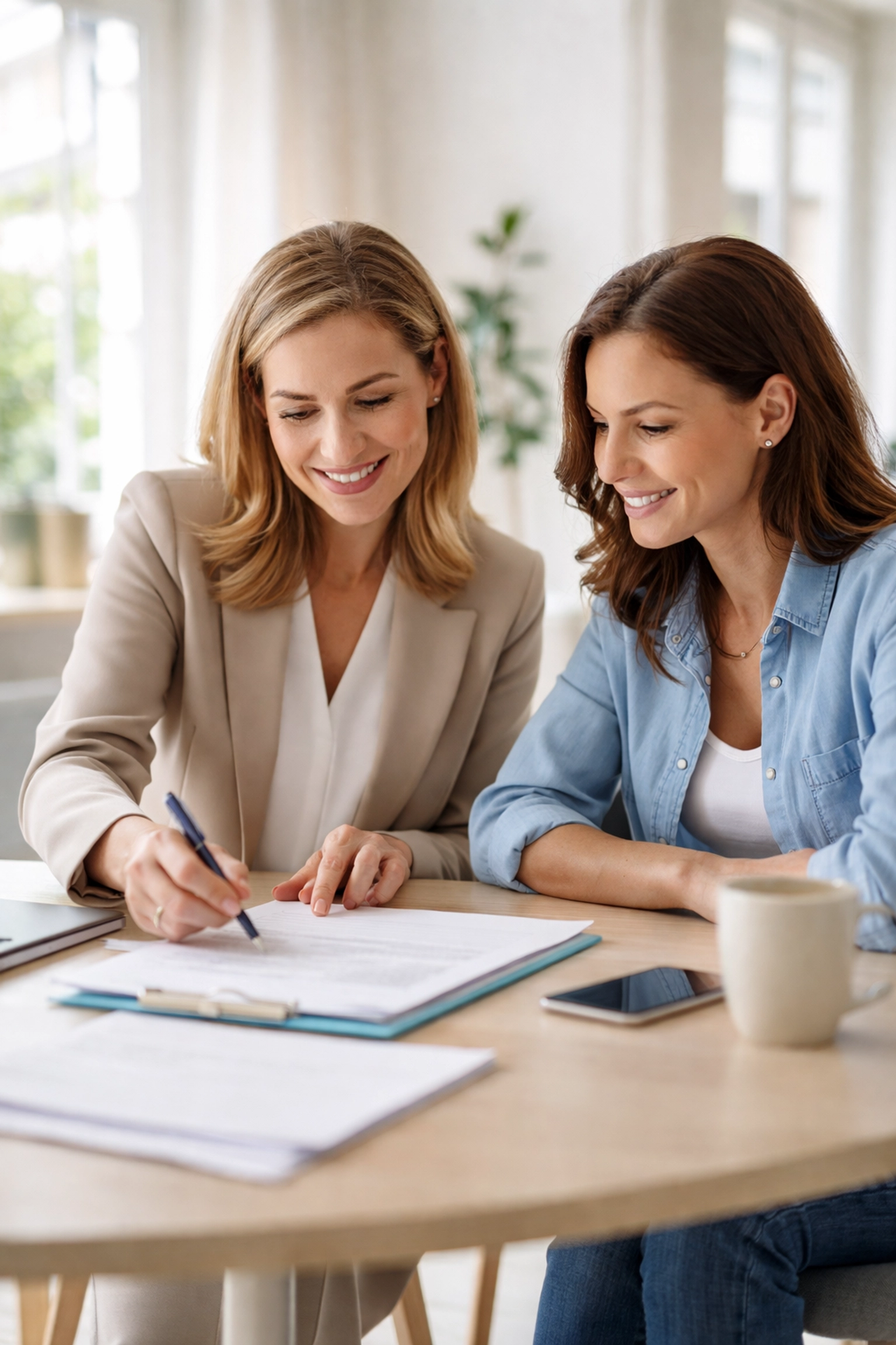 Special education advocate and parent discussing IEP strategies together in a supportive office environment in Georgia