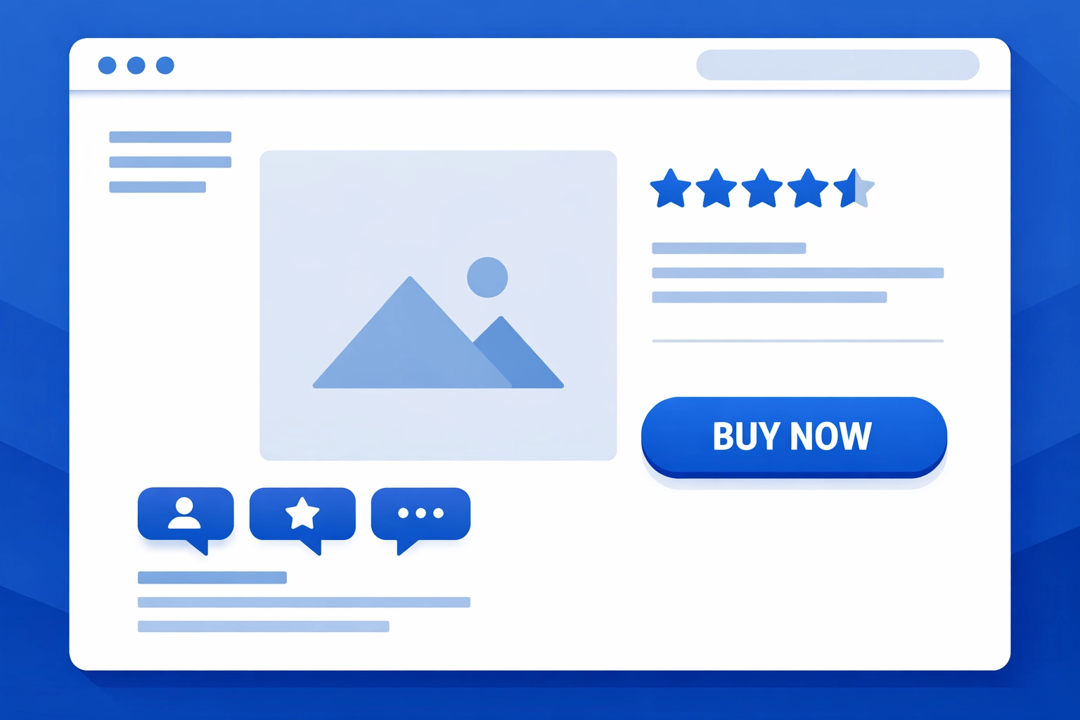 Optimized product page layout with customer reviews, ratings, and clear call-to-action button