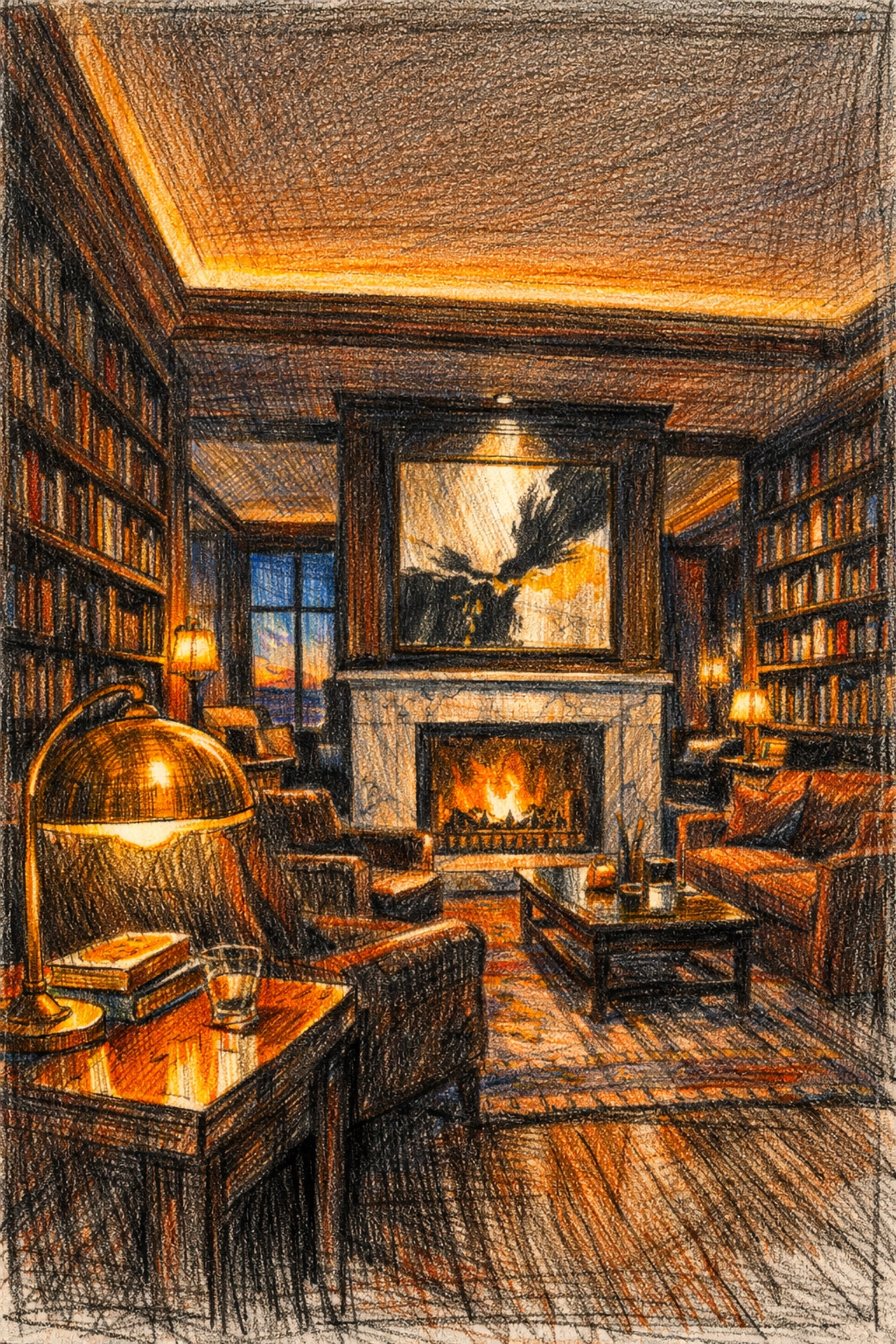 Layered lighting design creating a cinematic mood in a luxury boutique hotel lounge.