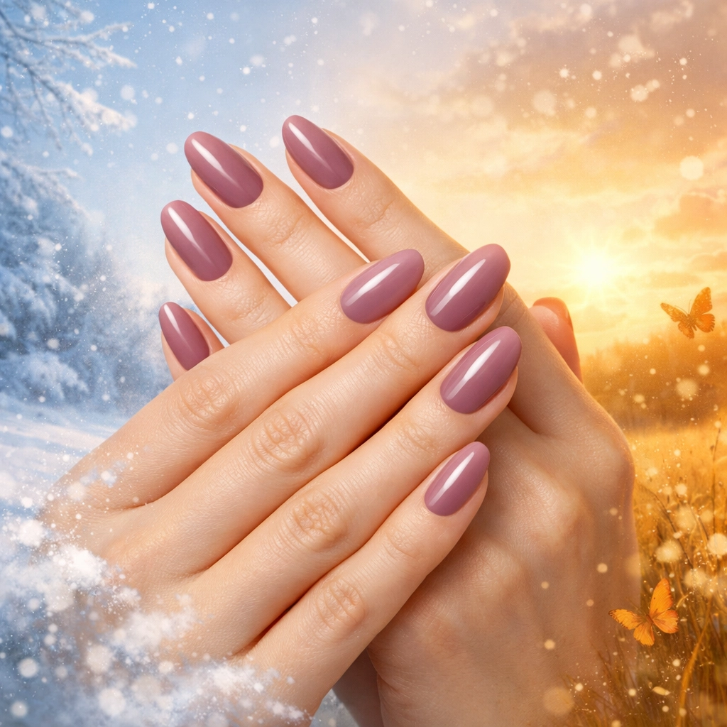 Japanese gel manicure withstanding Massachusetts winter and summer weather conditions