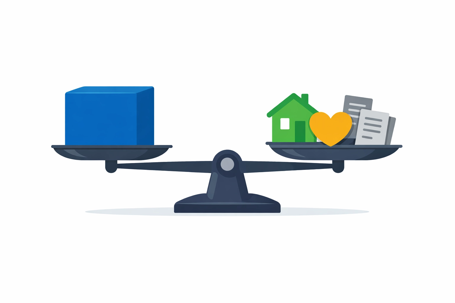 Illustration of a balance scale comparing standard and itemized deductions for better 2026 tax planning.