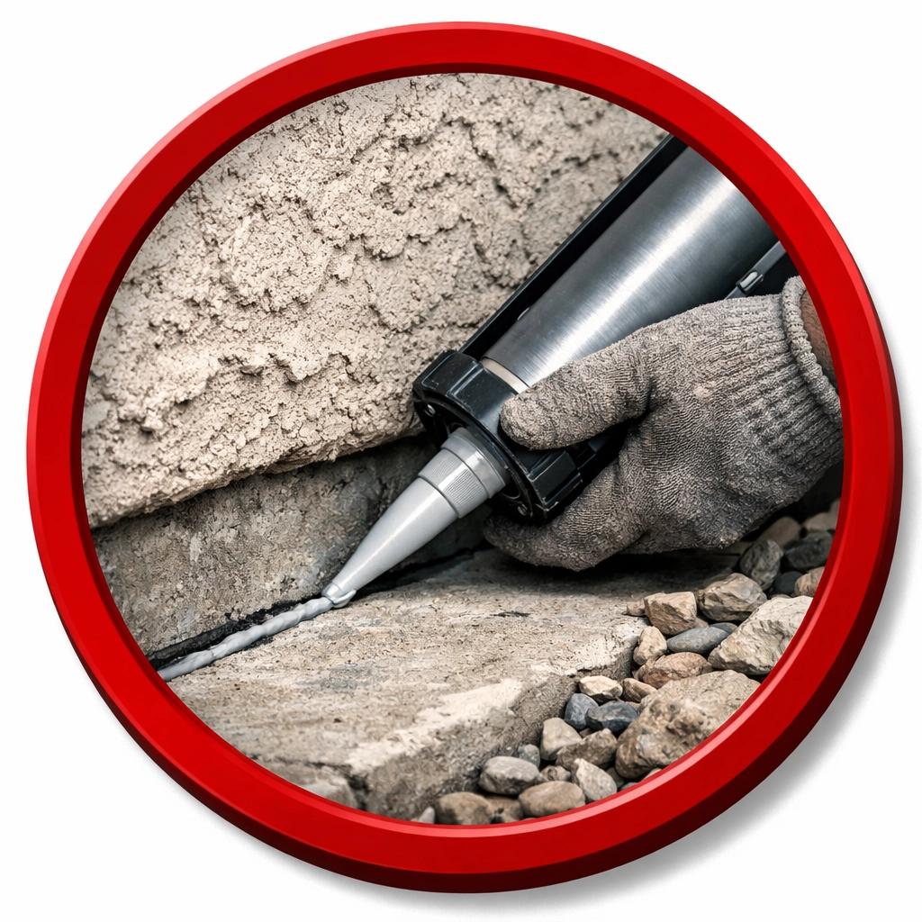 Professional sealing of stucco foundation cracks for effective pest exclusion in San Tan Valley.