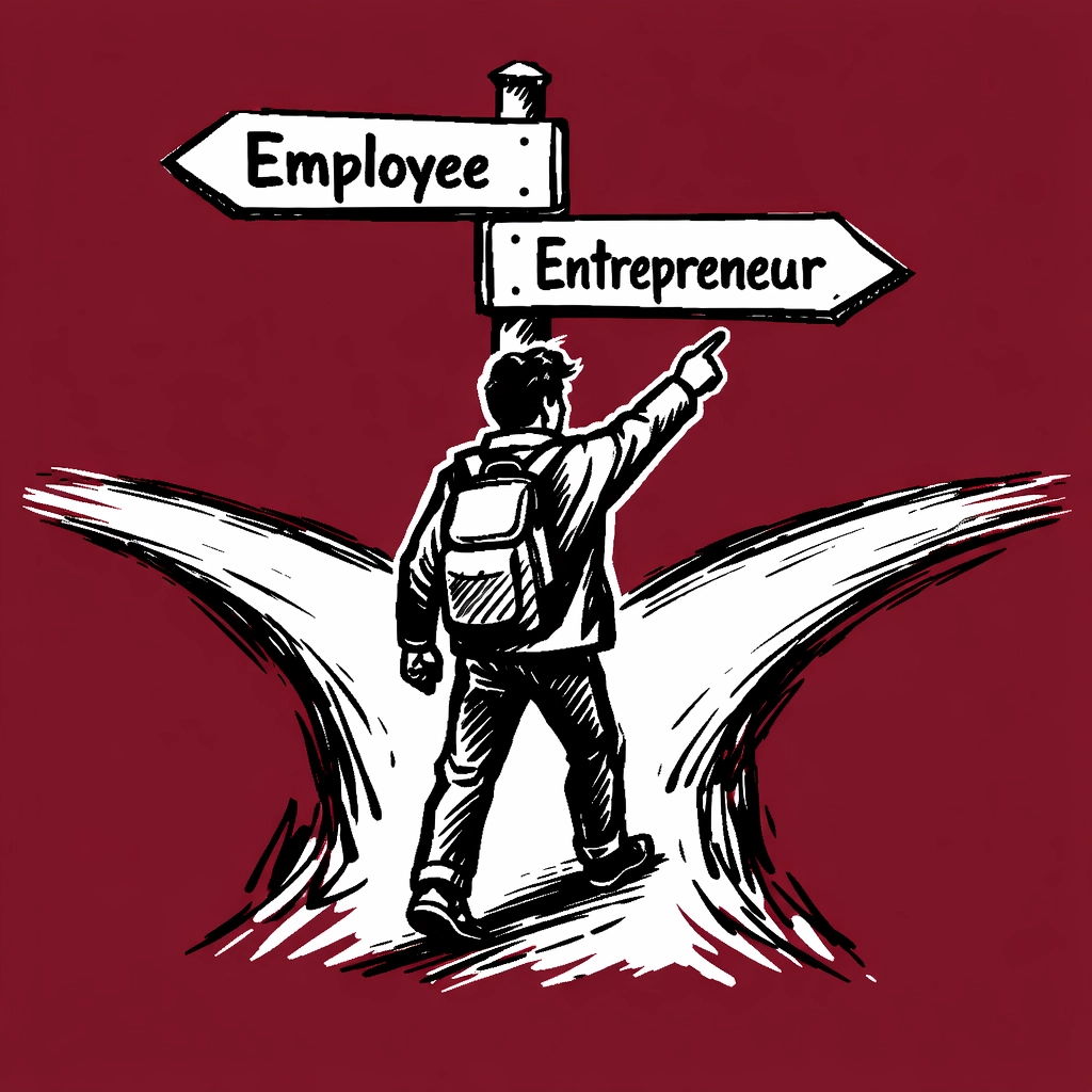 Creator choosing entrepreneurship path over traditional employment