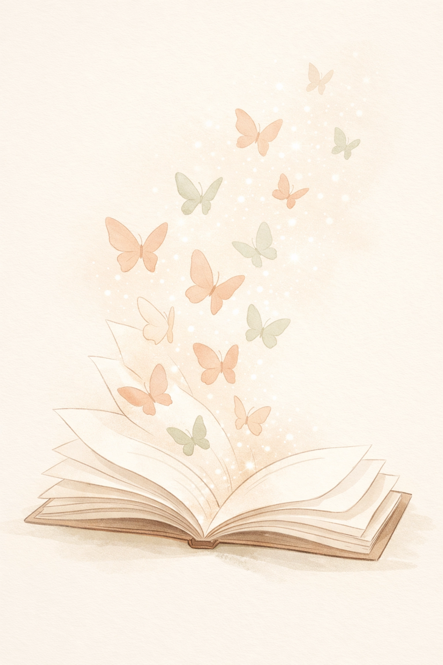 Journal pages transforming into butterflies symbolizing shadow work healing and emotional release