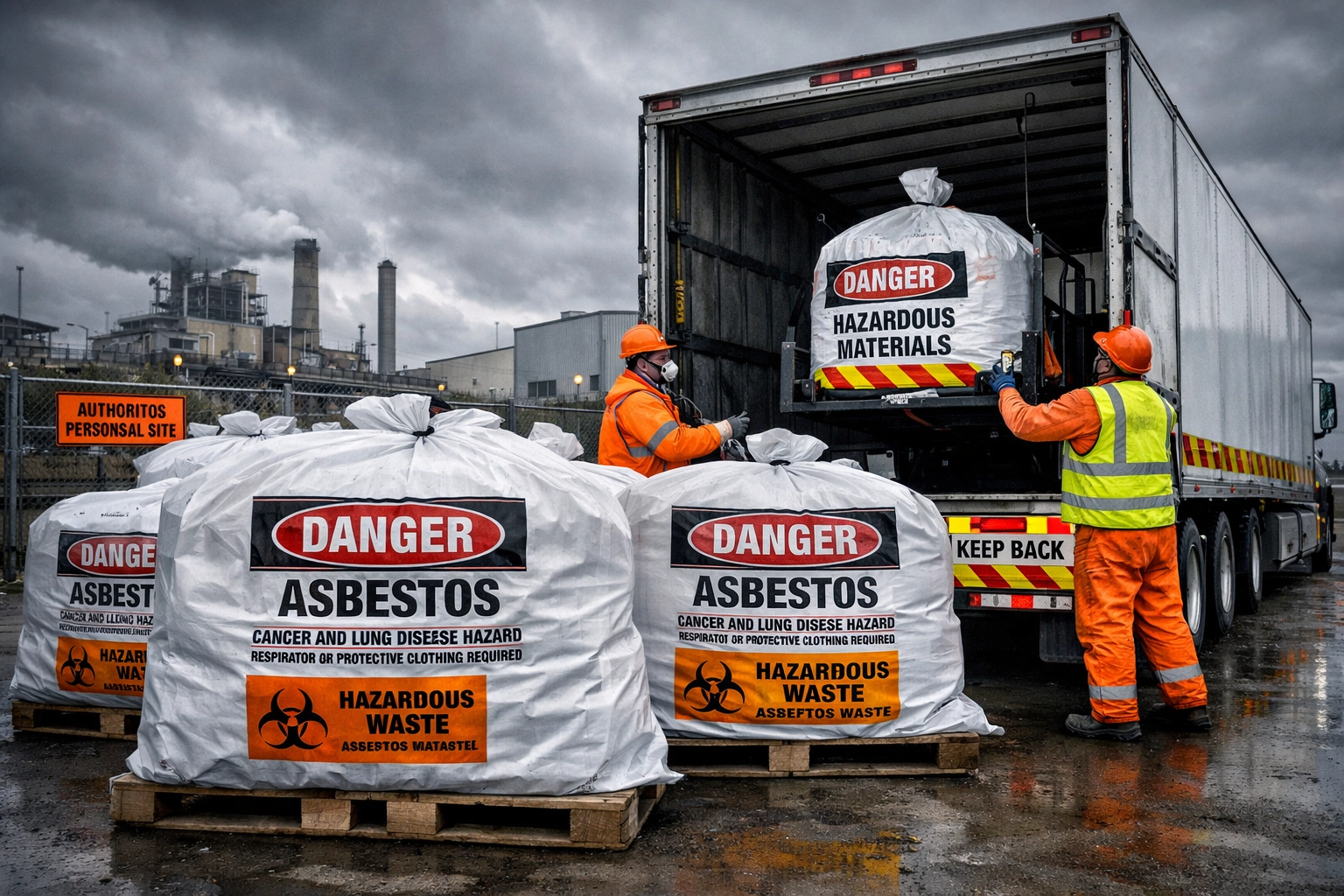 Proper asbestos waste disposal by approved hazardous material haulers in Delaware