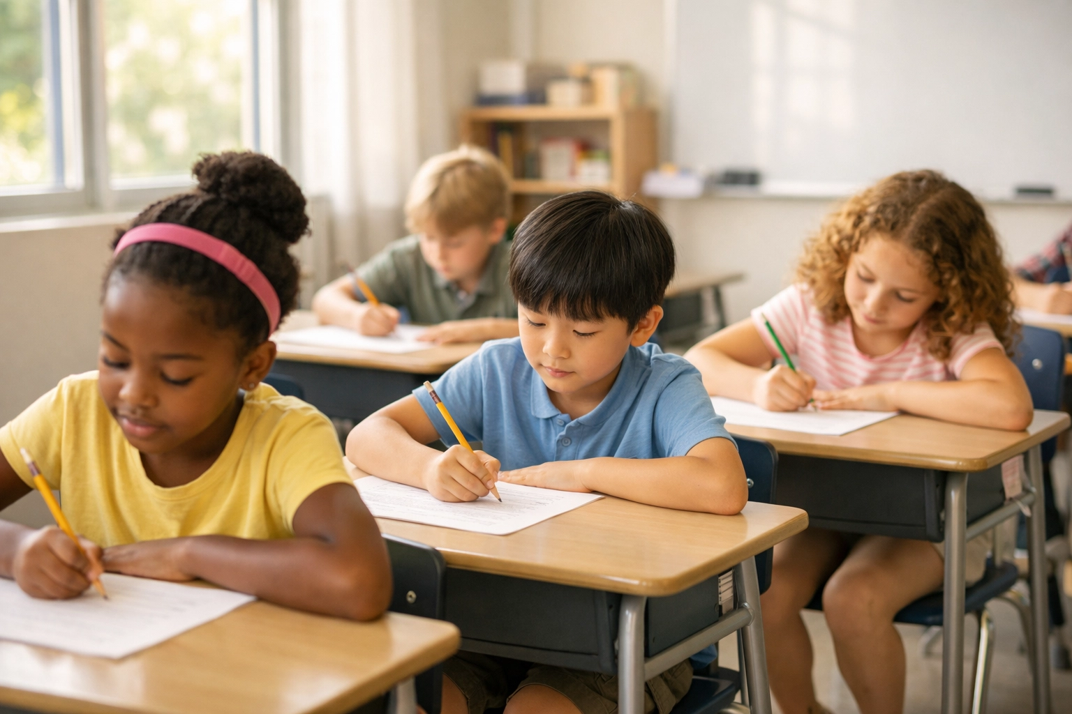 Kinderen maken drempelonderzoek in groep 8 op basisschool
