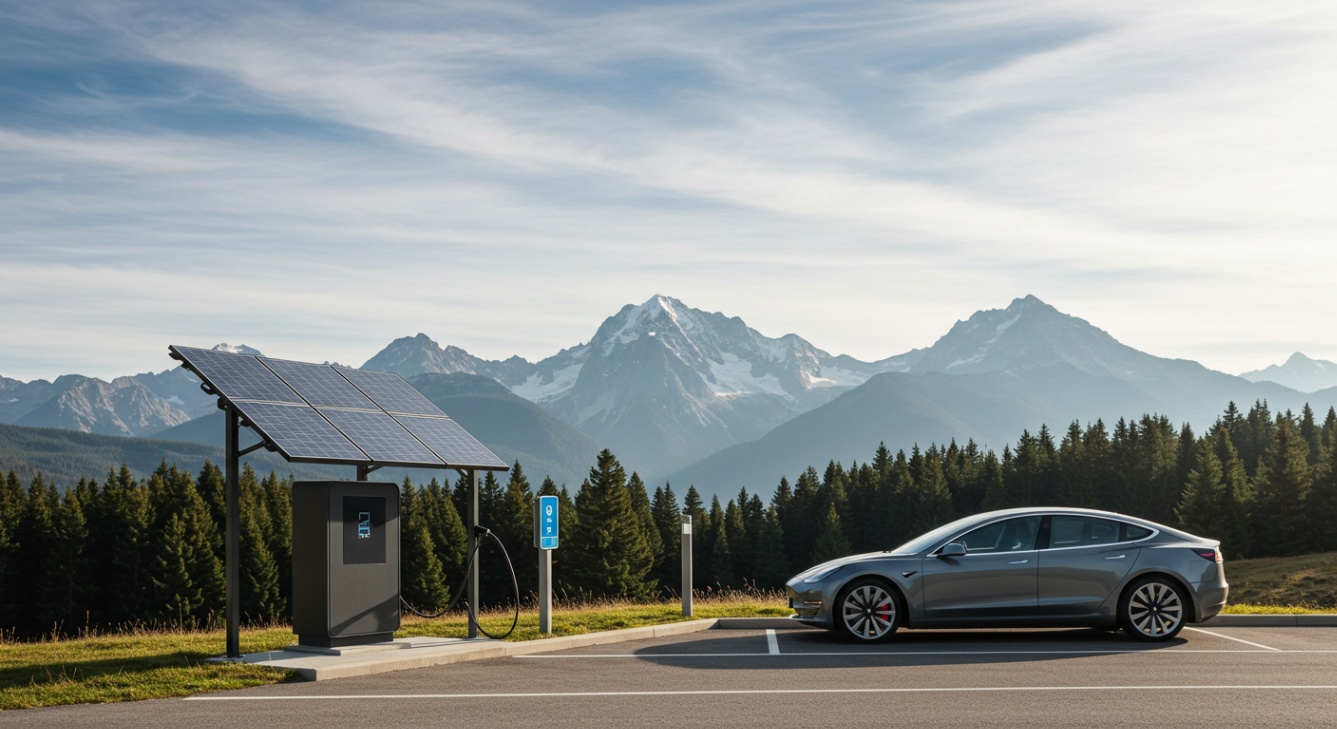 Off-Grid Solar Carport EV Charging Station