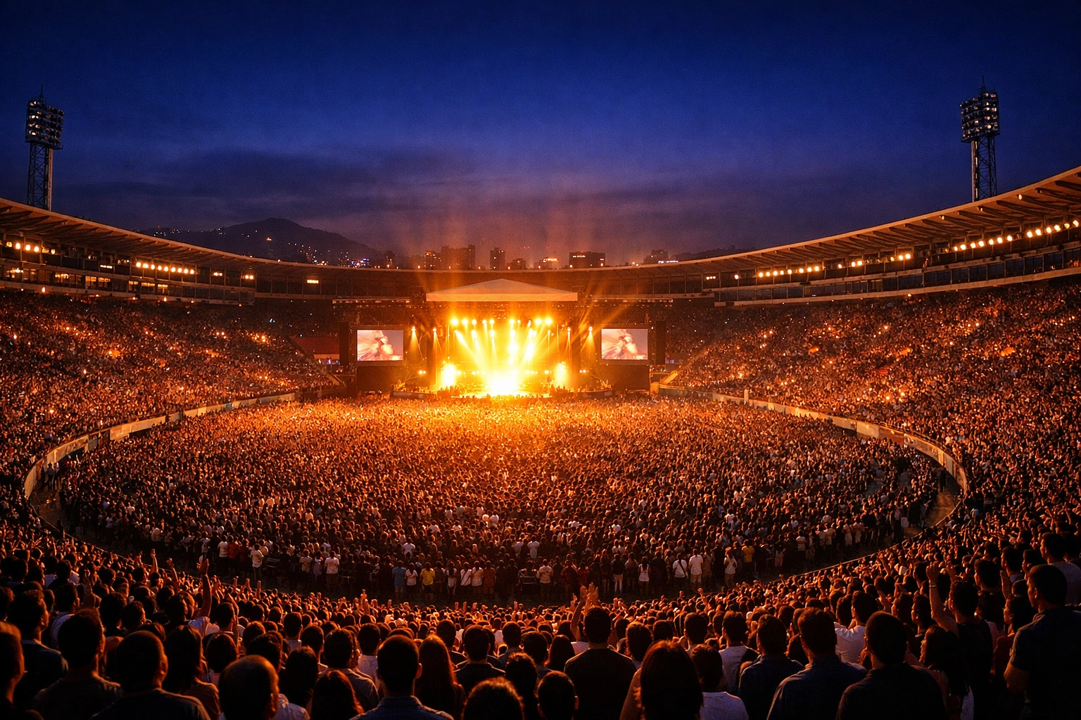 Over 90,000 people gather at Lima's National Stadium for the Esperanza Lima evangelistic event with Franklin Graham.