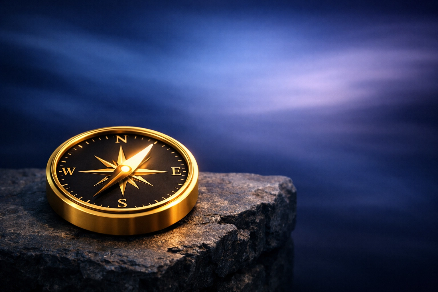 A glowing compass representing spiritual guidance and the unchanging nature of Christ during transition.