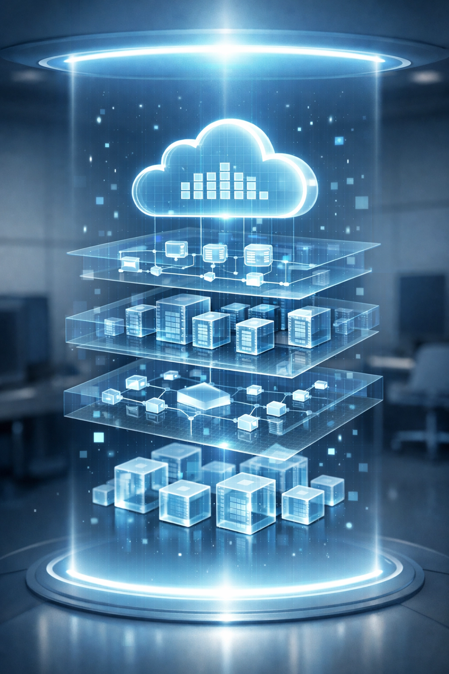 Digital blueprint for small business cloud network infrastructure and VoIP system deployment.