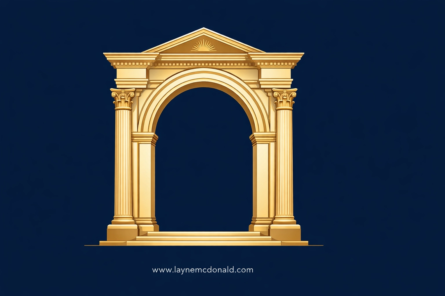 A grand golden archway representing the biblical standard of excellence and craftsmanship in creative work.