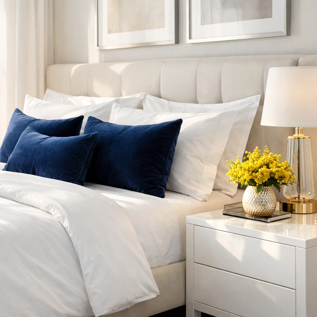 Spotless luxury master bedroom in Natick MA showcasing professional attention to detail and premium care.