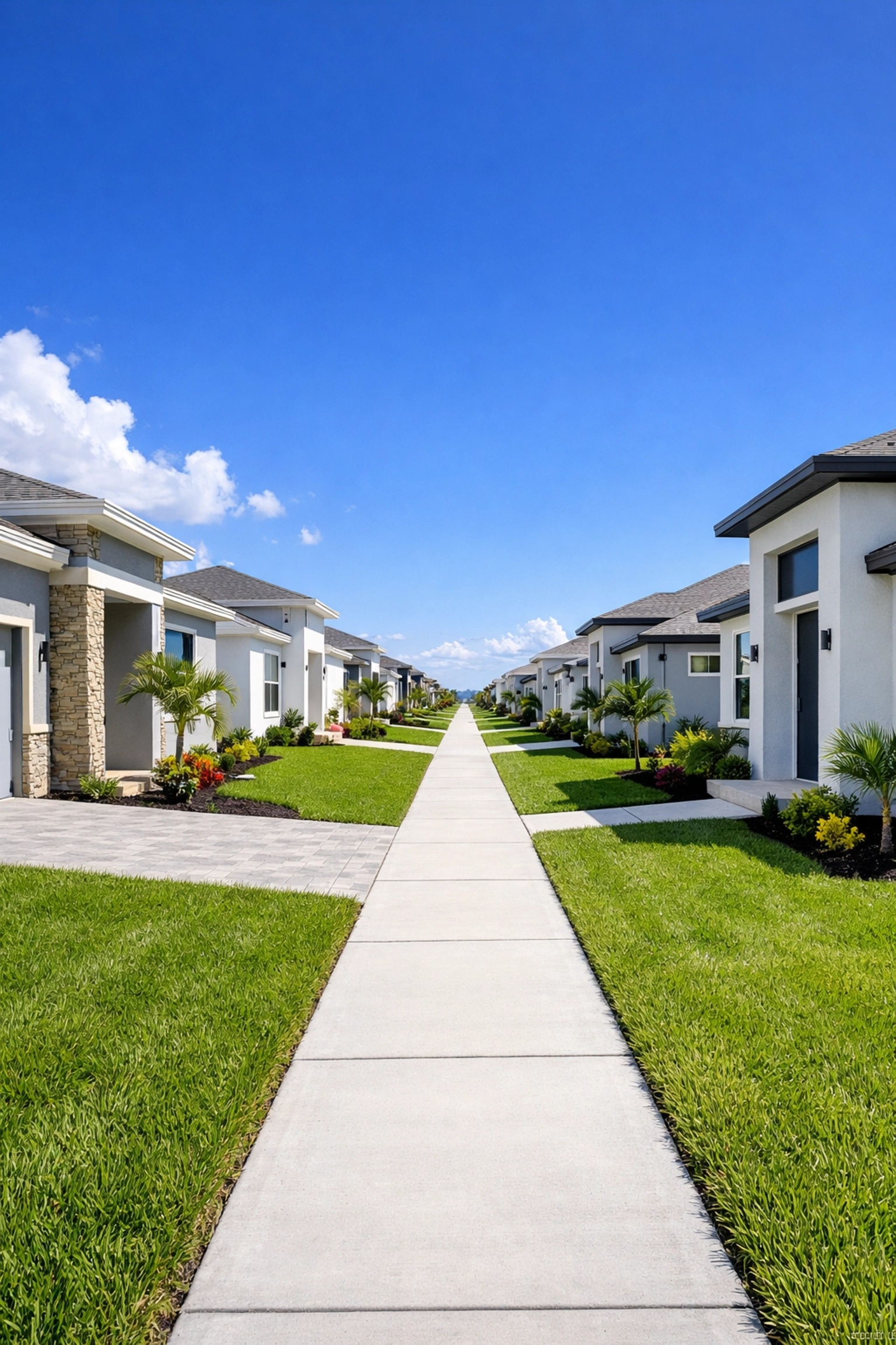 New construction homes in the growing Northeast Cape Coral real estate market.