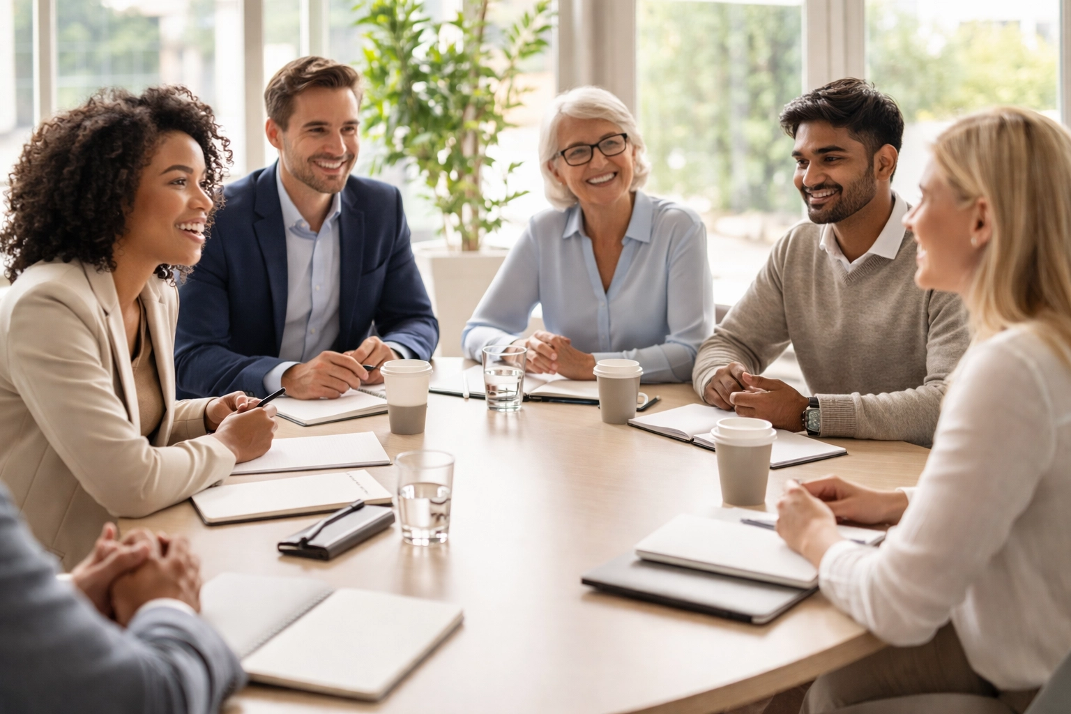 Business professionals collaborating during a structured networking meeting with genuine connections in Arkansas