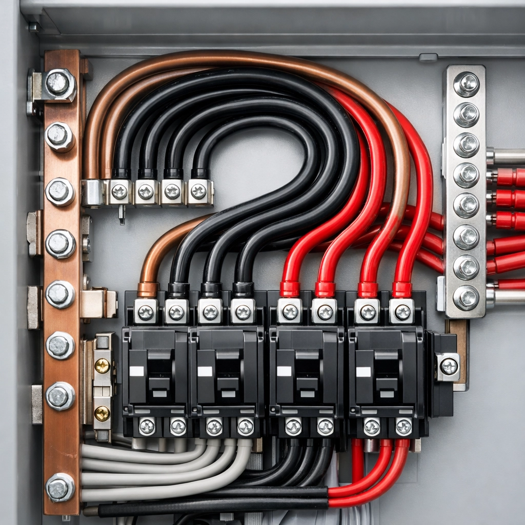 Professionally organized wiring inside a new electrical panel for a Maricopa County home.
