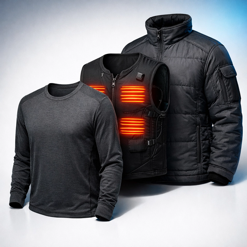 Richtige Schichtung beheizter Tauchunterwäsche: Basisschicht, Heizweste und Isolation