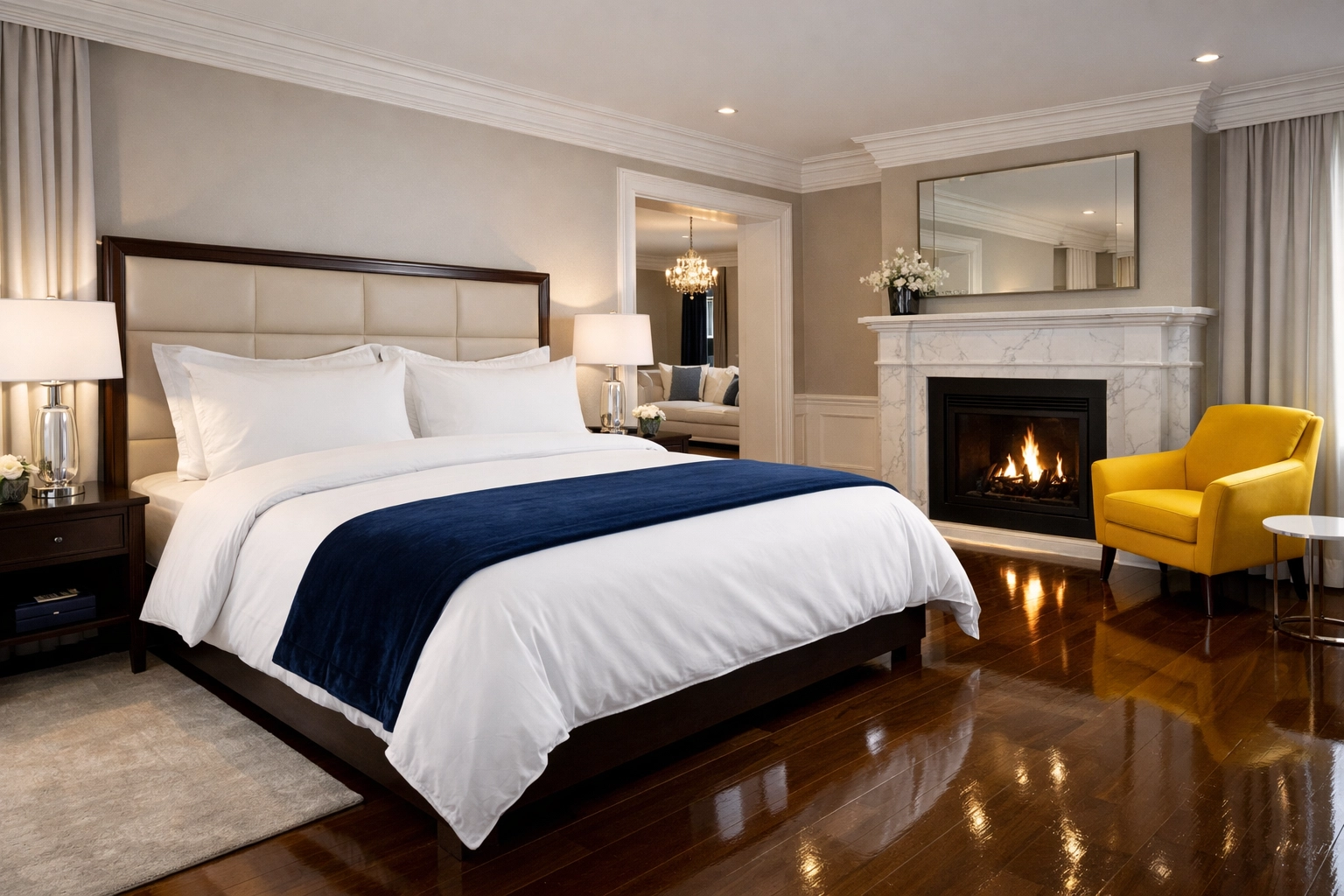 Clean master bedroom suite featuring professional recurring house cleaning in Hopkinton MA.