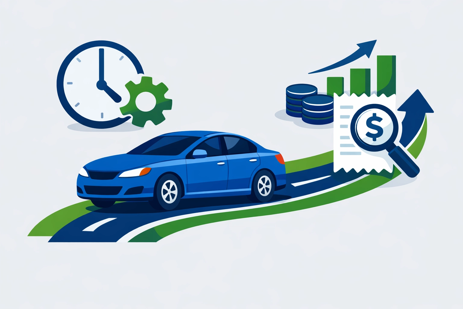 Illustration of work-related vehicle expenses and overtime deductions for a 2026 tax refund.