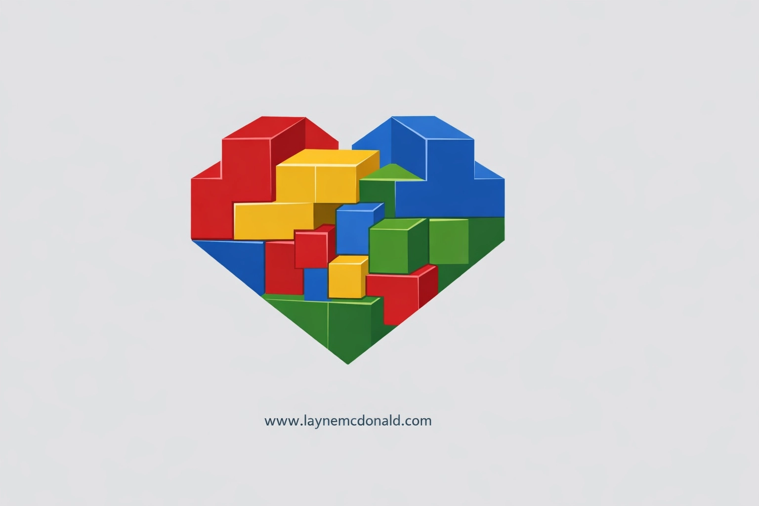 Building blocks shaped like a heart to illustrate community unity in this Christian review for families.