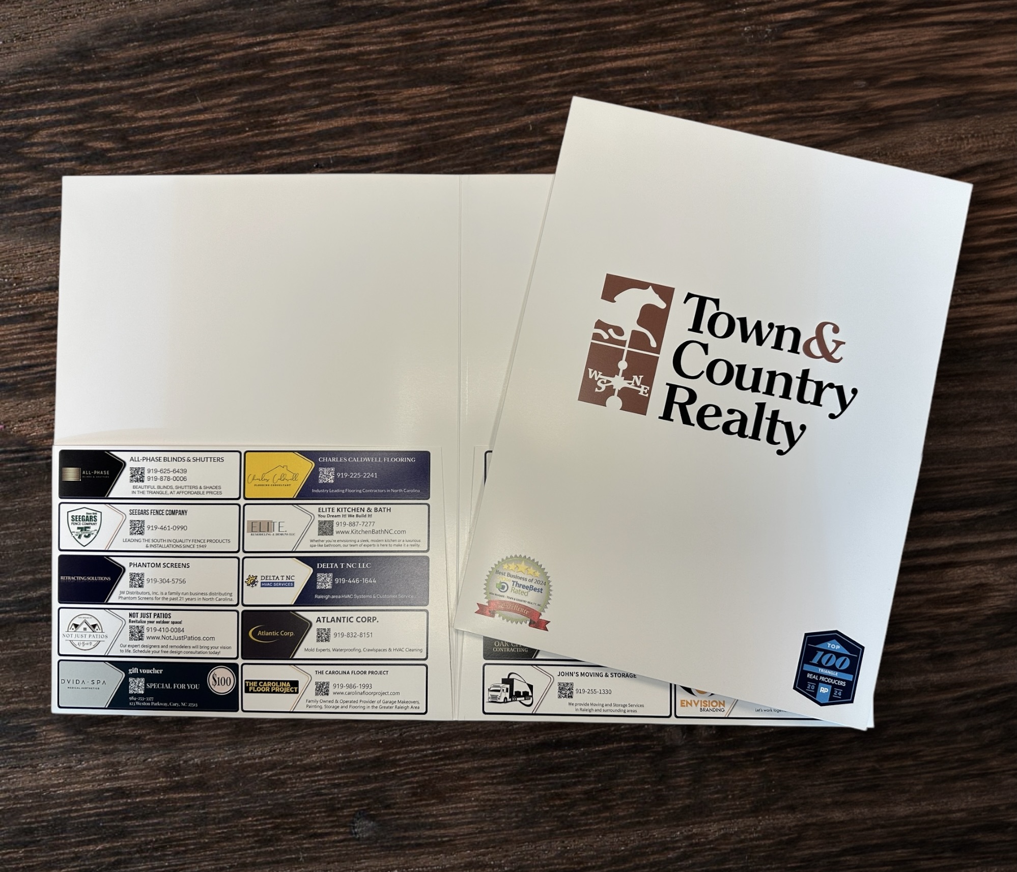 Custom Real Estate Presentation Folder for Town & Country Realty