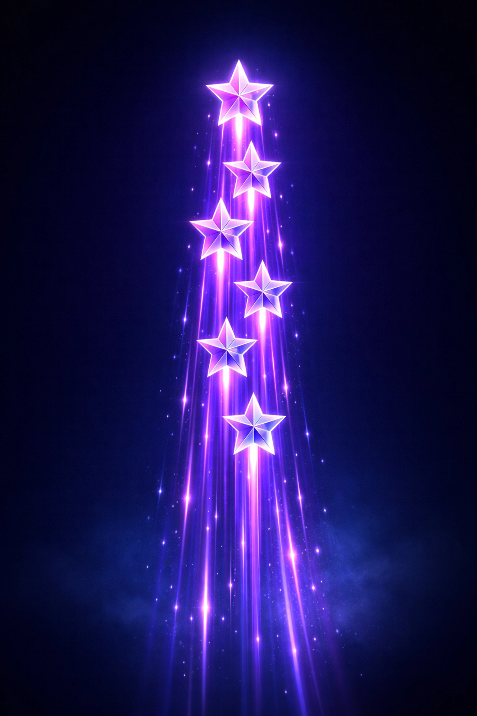 Rising neon stars symbolizing high review velocity and customer feedback for local search ranking.