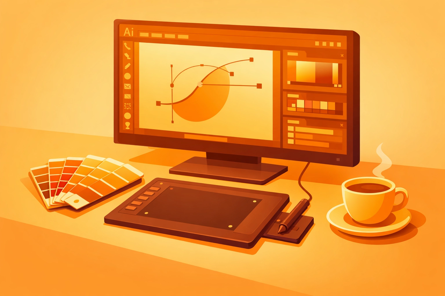 Adobe Illustrator workstation setup for vector file preparation and color management