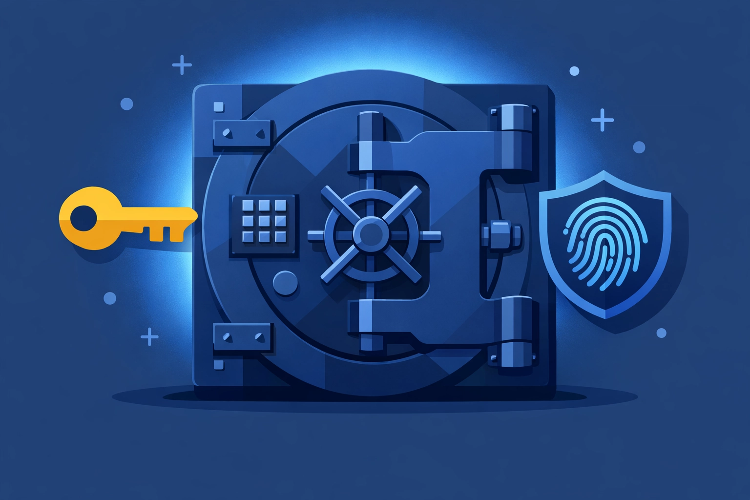Secure vault icon symbolizing protected data storage for small business tax deductions and financial records.