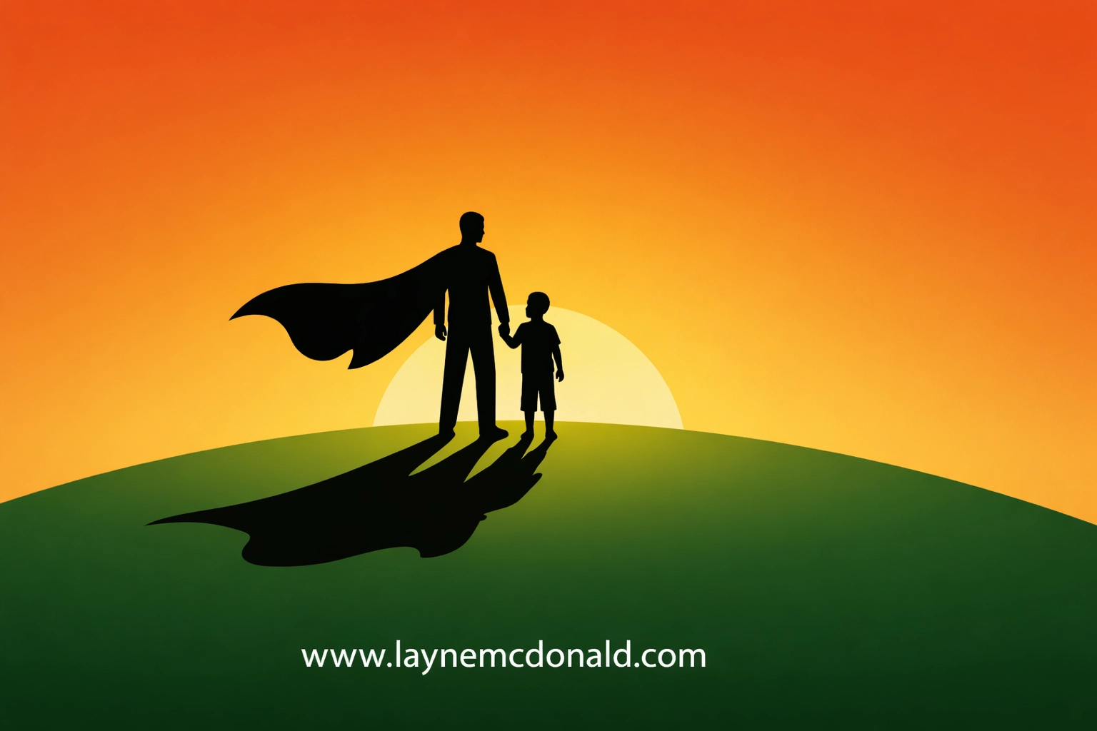 Silhouettes of a parent and child at sunrise representing legacy and Christian mentorship in leadership.