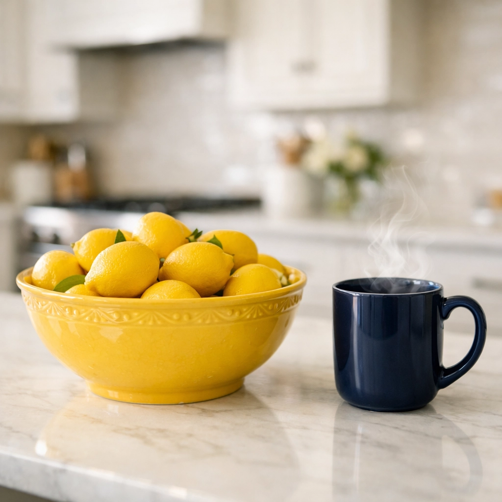 Sparkling marble kitchen island showing the stress-free results of weekly house cleaning in Hudson.