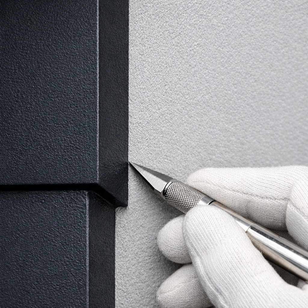 Clean paint lines on a home exterior by professional exterior house painters in Austin.