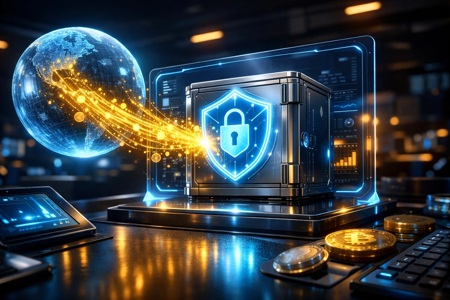 Secure merchant vault receiving direct decentralized crypto payments for total financial independence and self-custody.