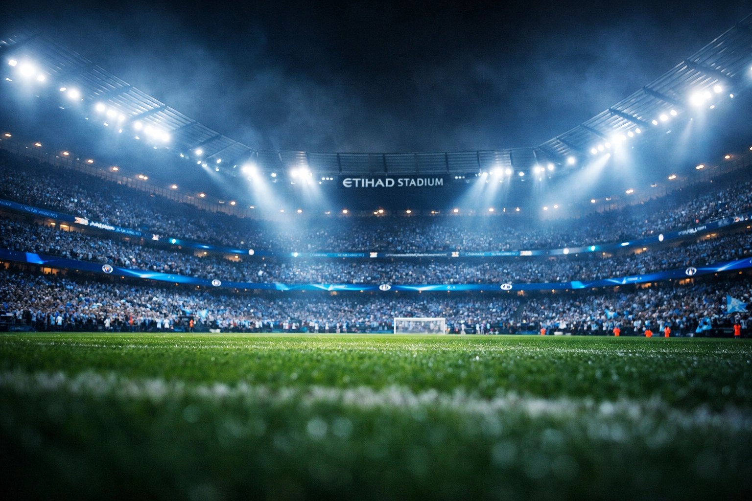 Etihad Stadium bei Champions League Spiel Manchester City gegen Inter Mailand