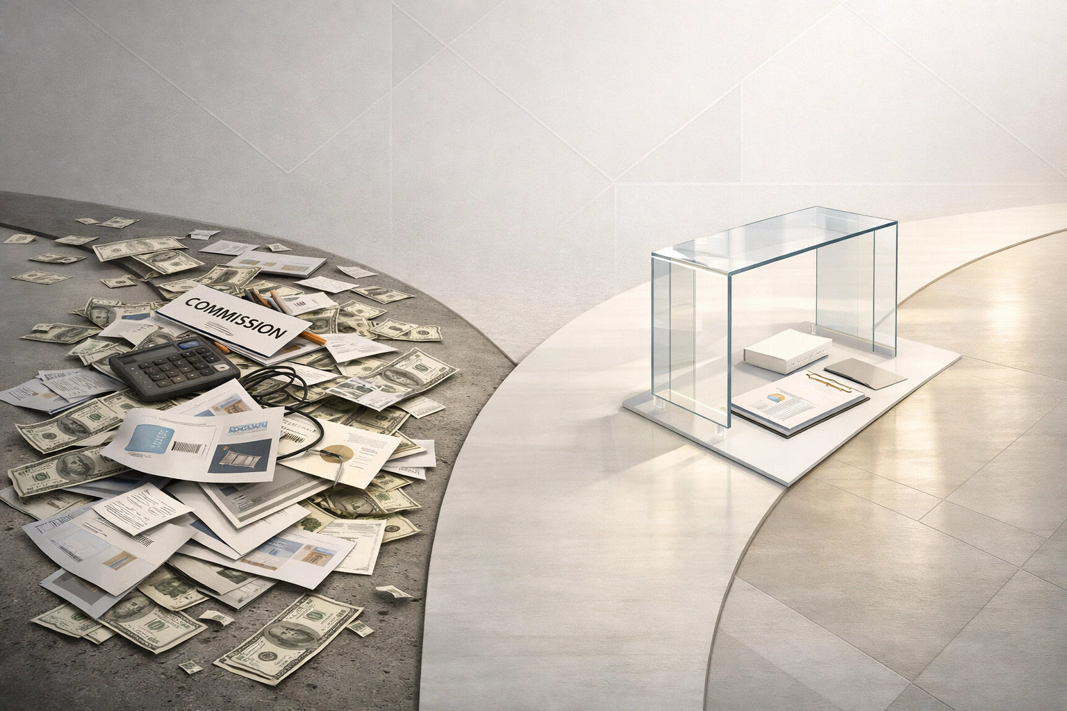 Comparing fiduciary fee-only wealth management versus commission-based broker approach