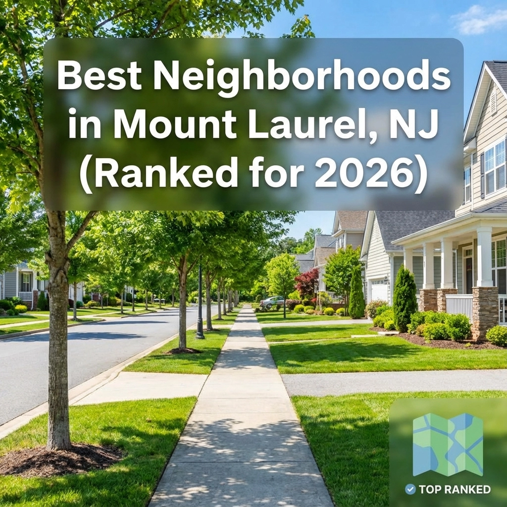 Aerial view of Mount Laurel, NJ, showcasing suburban neighborhoods Aerial view of Mount Laurel, NJ, showcasing suburban neighborhoods