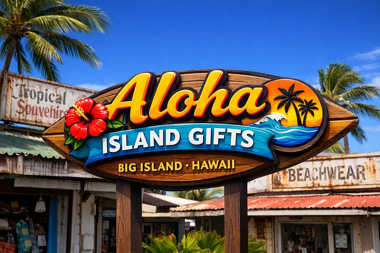 Durable UV-resistant building signs withstand Kona's intense sun and salt air conditions