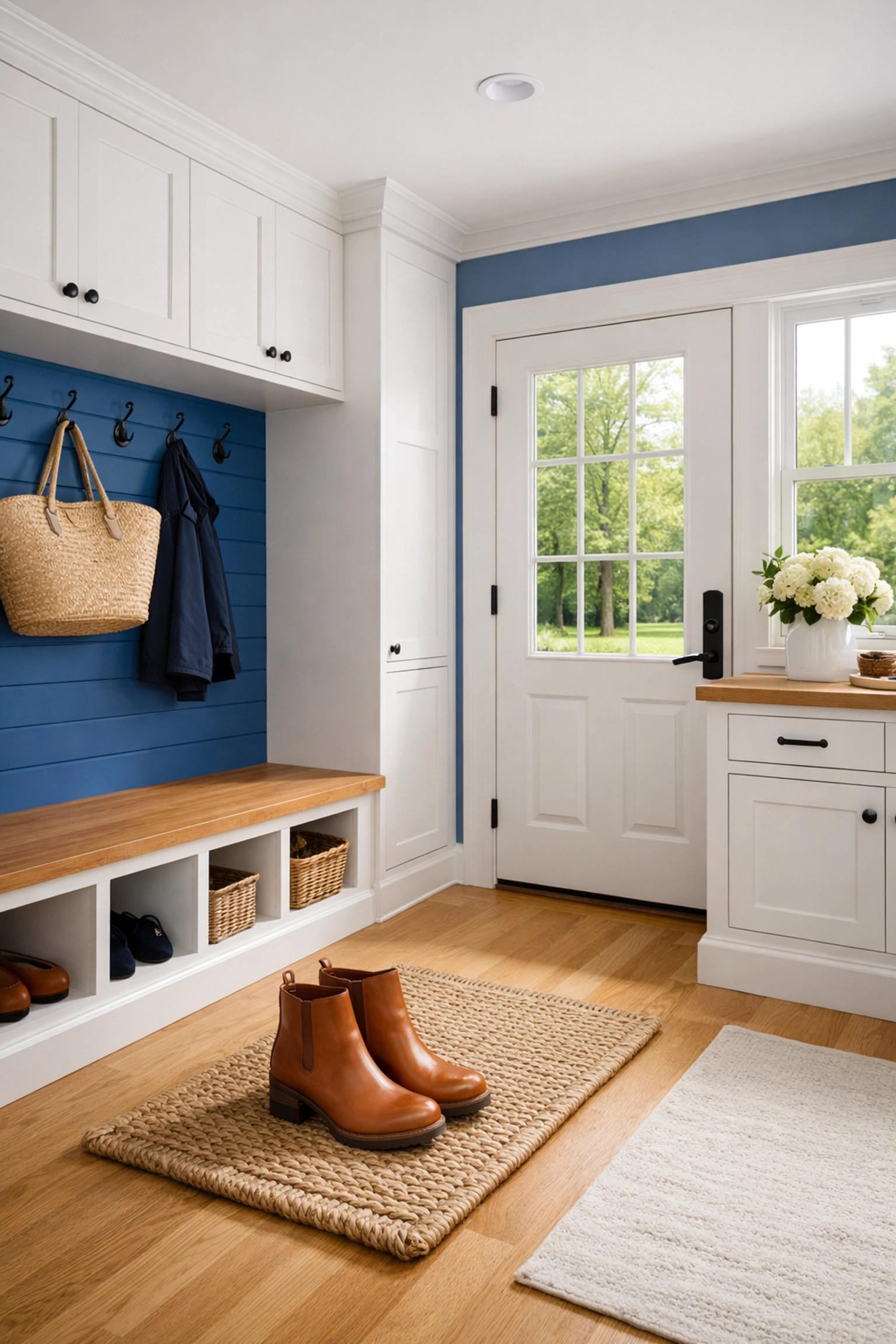 Clean modern entryway in a Leominster home after professional residential cleaning.