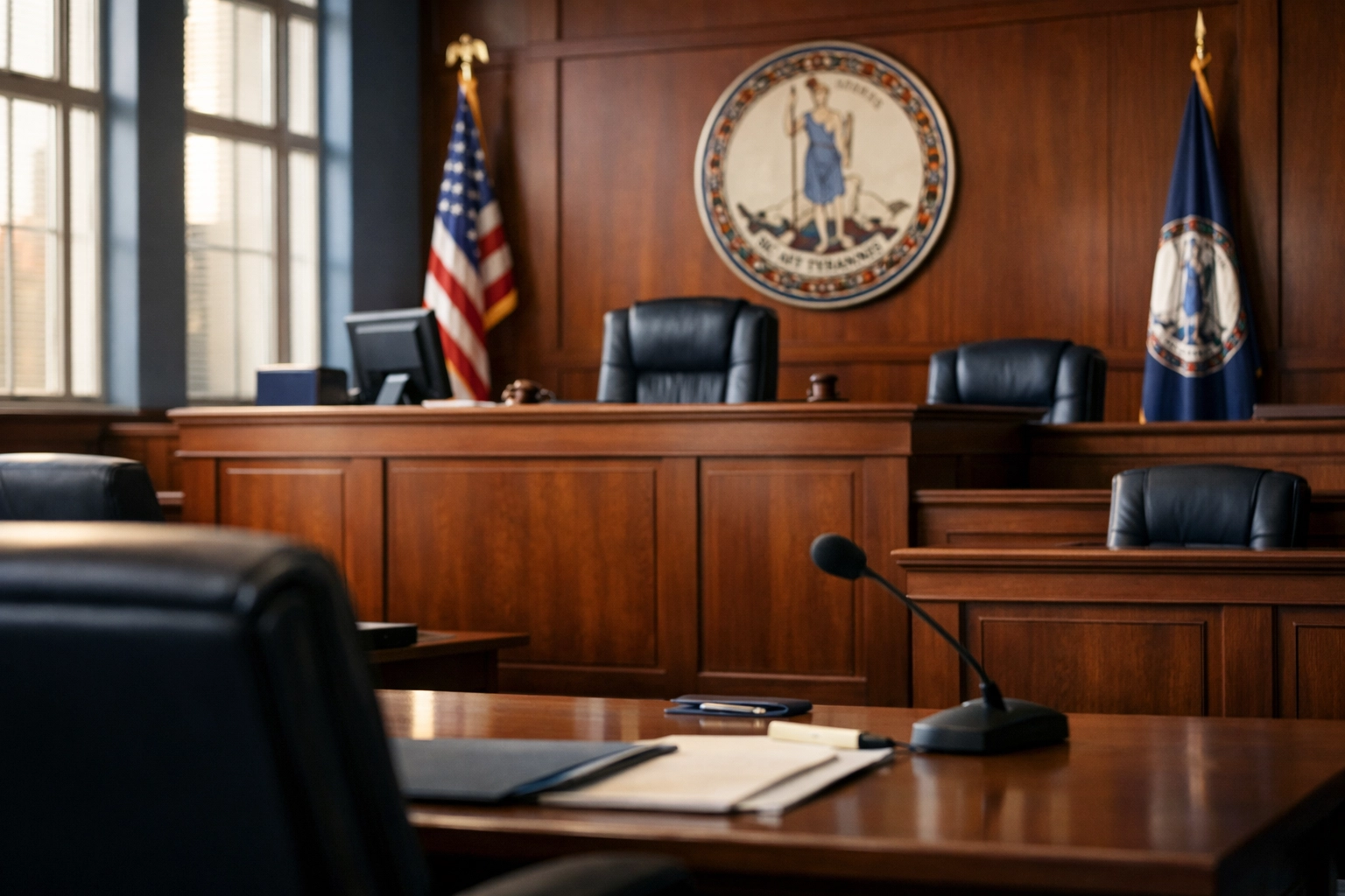 Virginia Beach courtroom where local divorce attorneys practice family law